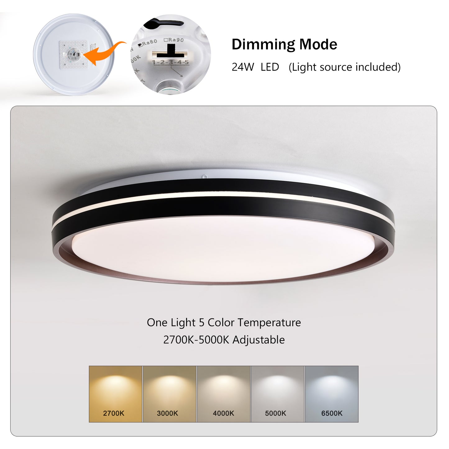 Versatile LED Ceiling Light – Dimmable & Color Changeable!