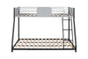 Sturdy Metal Bunk Bed with Safety Guardrails