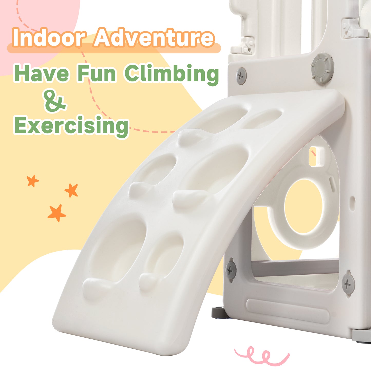 Playtime Adventure Climber with Slide and Basketball Hoop