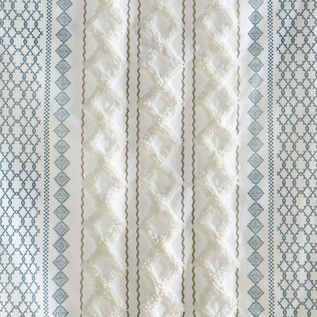 Chic Chenille Stripe Cotton Curtain Panel