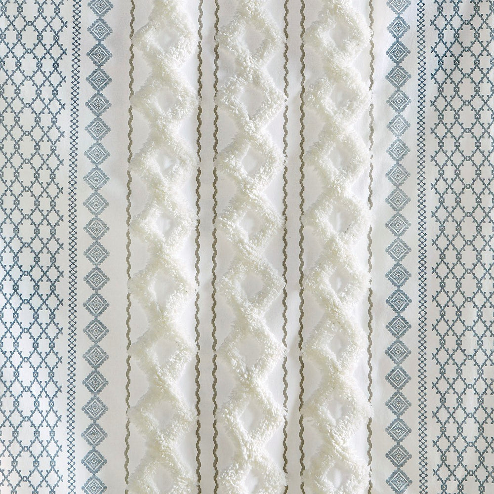 Chic Chenille Stripe Cotton Curtain Panel