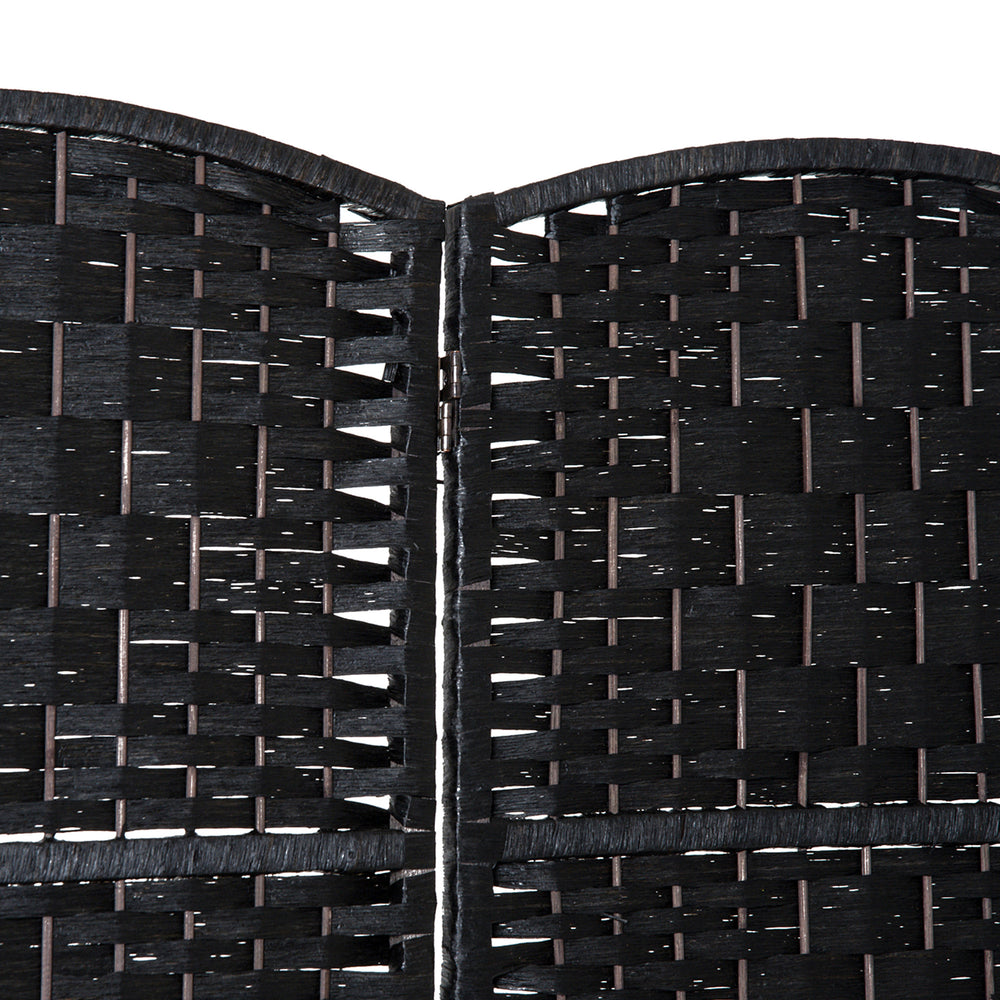 Chic Wicker Room Divider - Black Privacy Screen