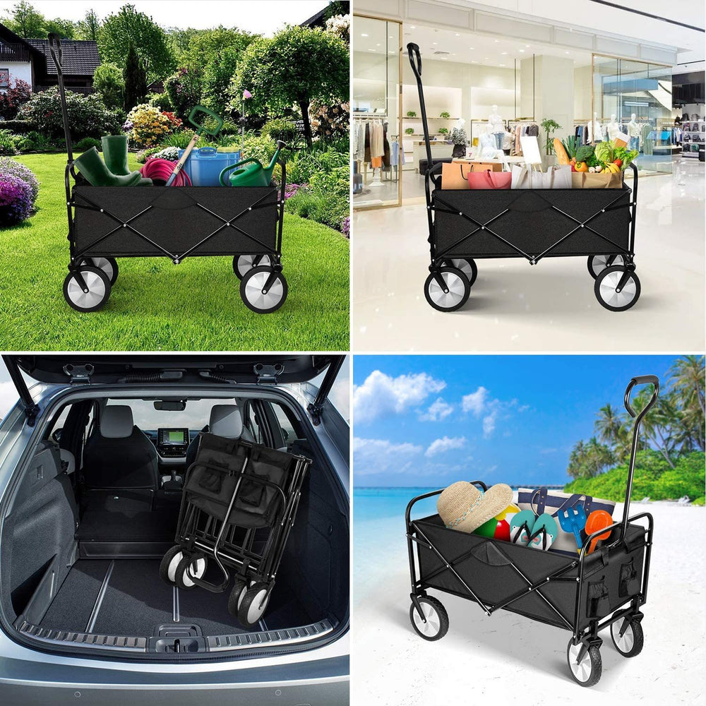 Ultimate Folding Hand Cart with Canopy – Ideal for Shopping, Picnics & Camping!