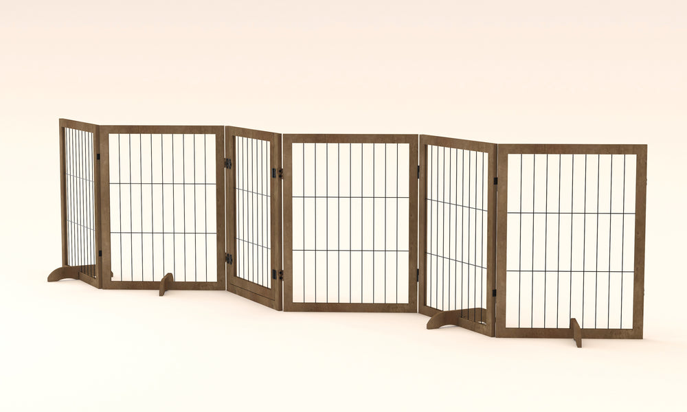 Flexible Dog Gate & Fence with Door - Stylish Indoor Barrier