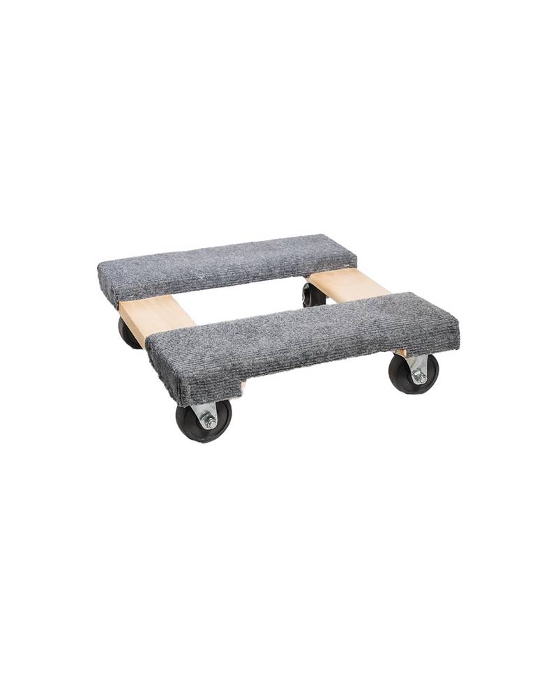 Carpeted Hardwood Dolly with Rubber Wheels