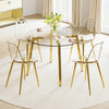 Chic Glass Round Table with Golden Legs