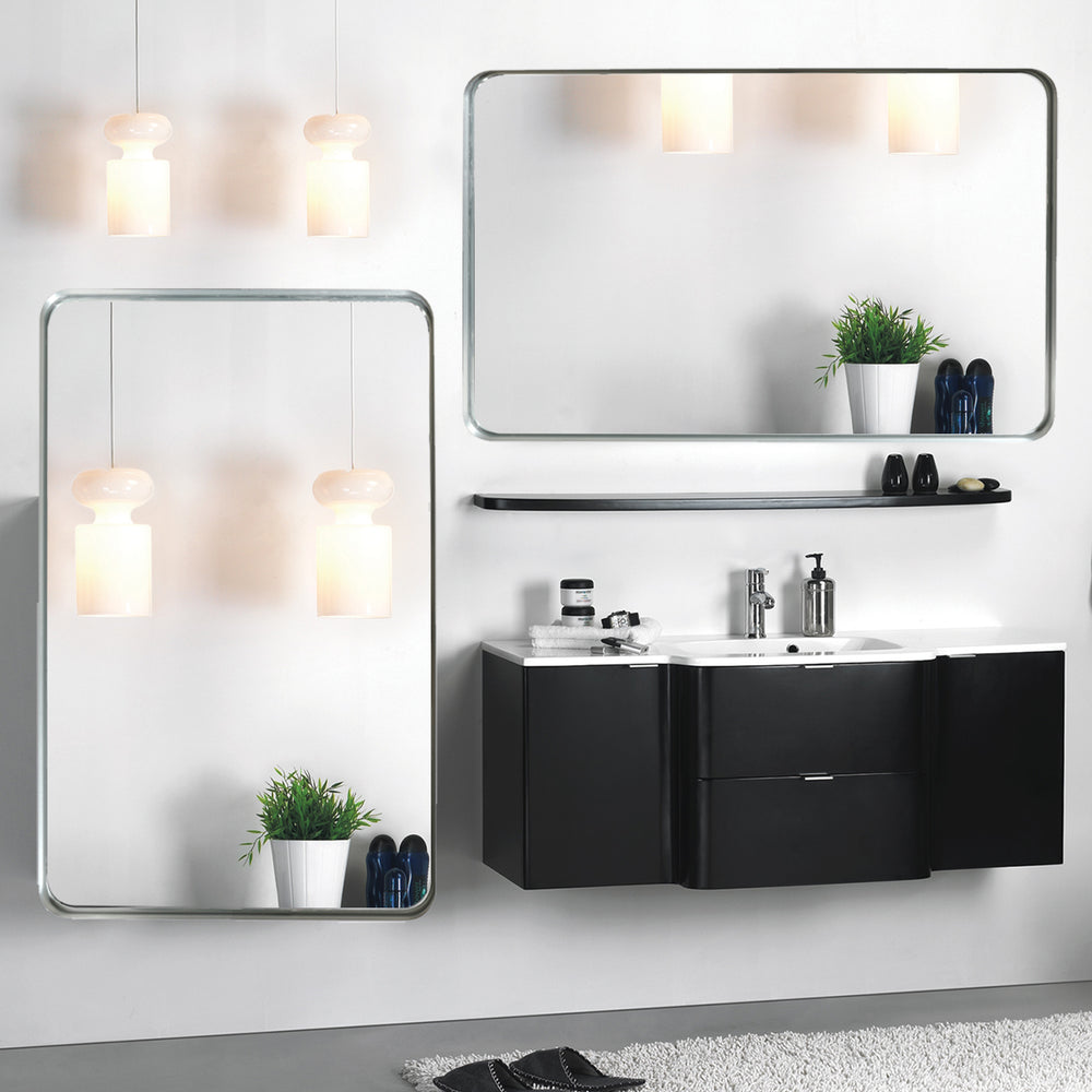 Sleek Silver Rectangle Wall Mirror