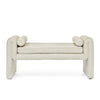 Chic Beige Linen Storage Stool