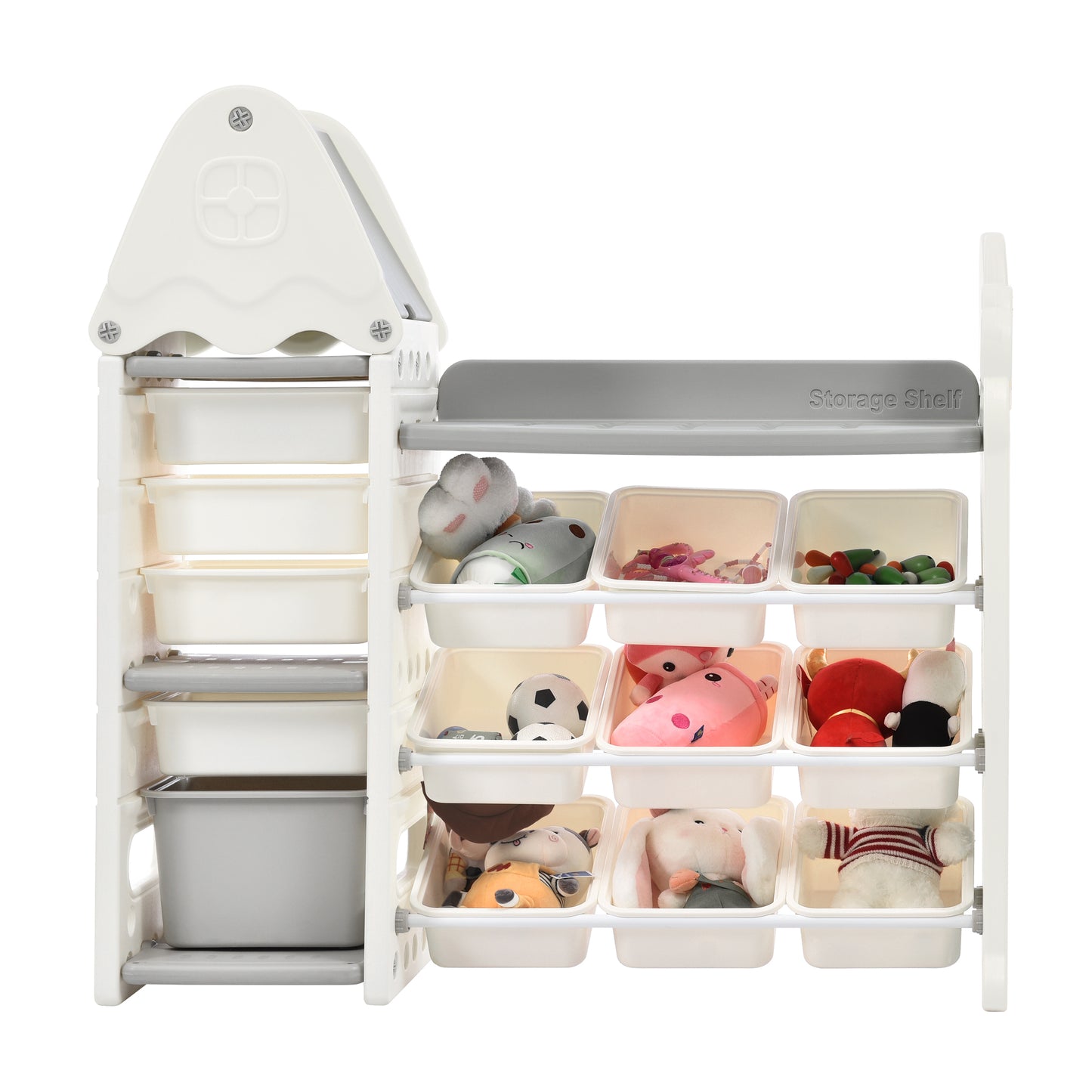 Colorful Kids' Toy & Book Storage Station