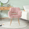 Chic Pink Faux Fur Makeup Chair