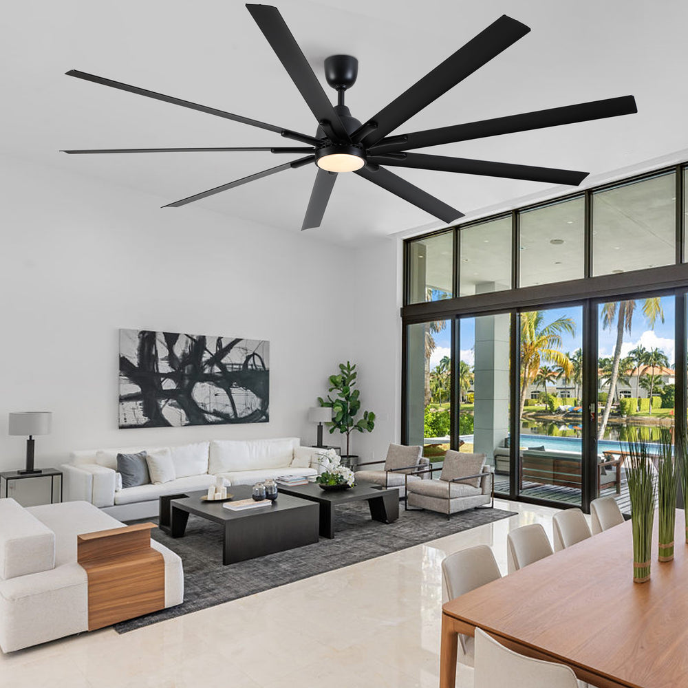 Giant Black Ceiling Fan with Remote