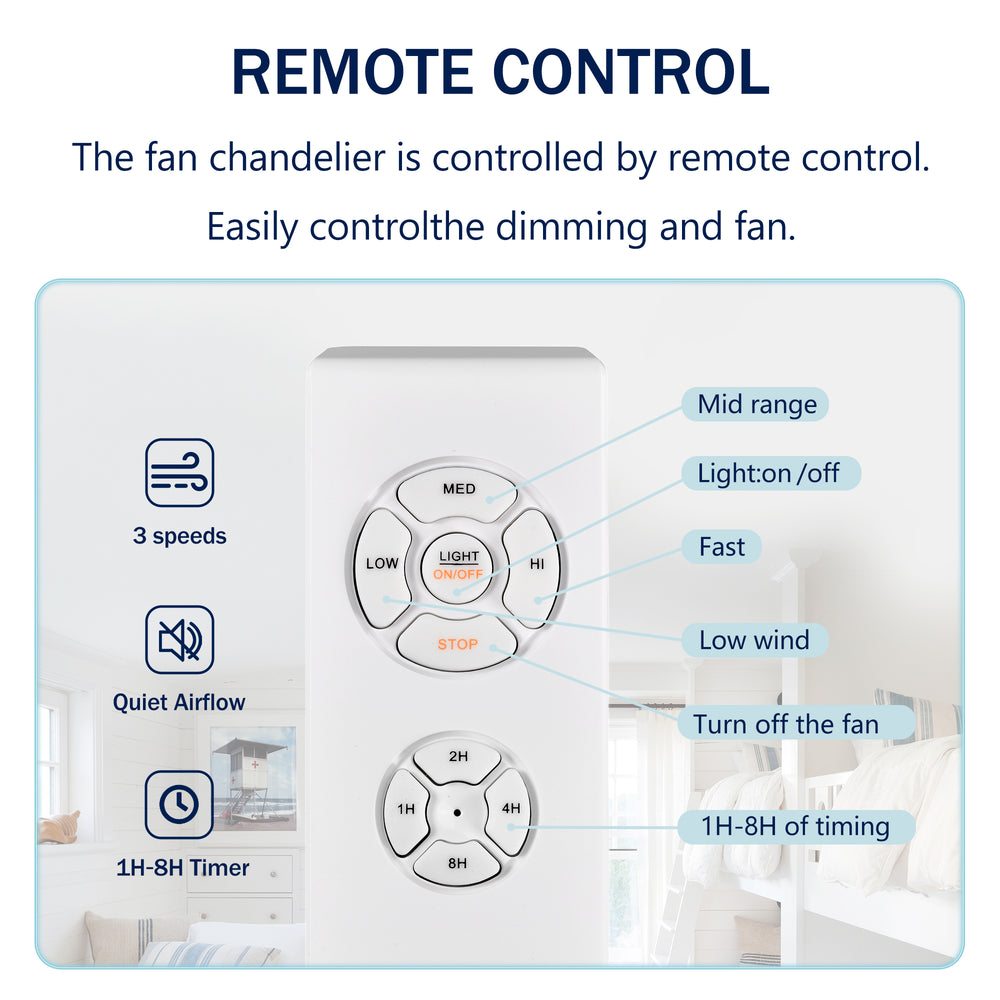 Breezy White Ceiling Fan with Remote