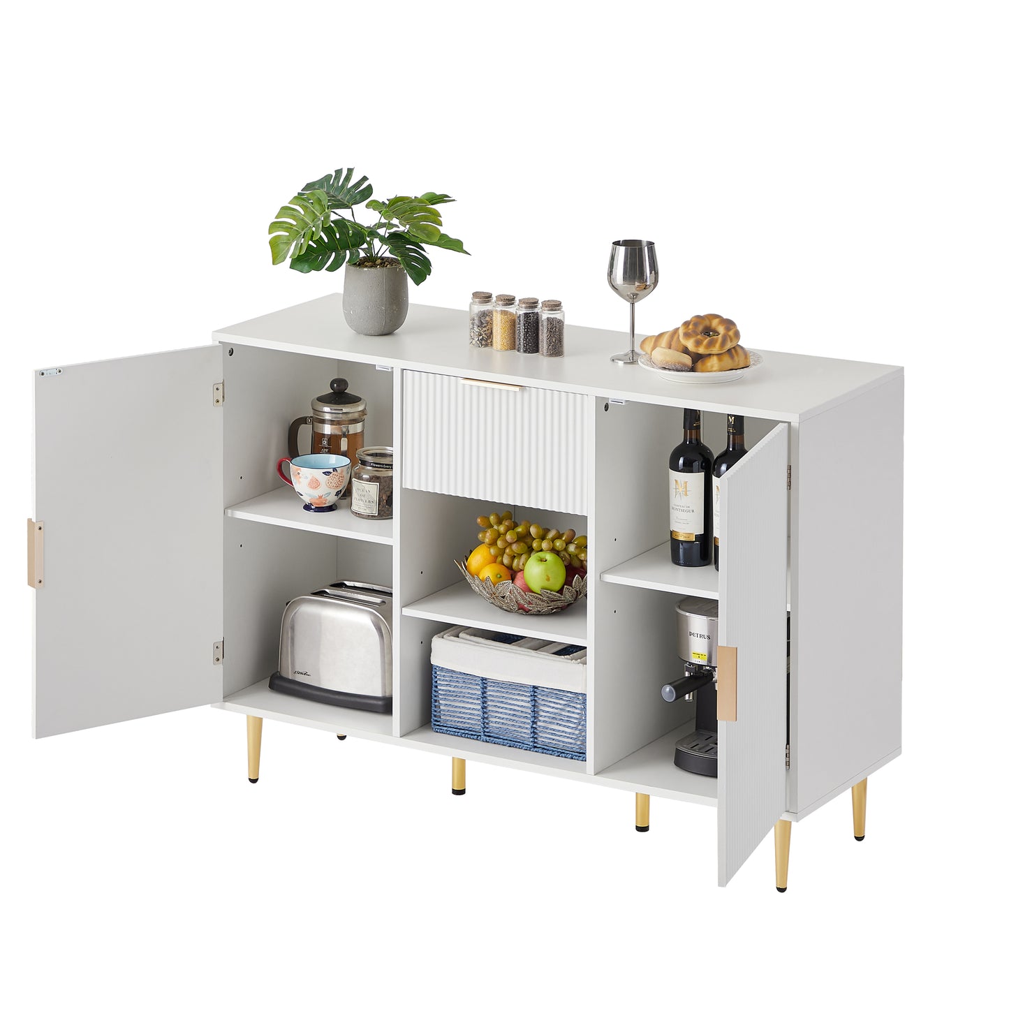 Wave Storage Cabinet with Drawers - Stylish & Versatile Buffet for Any Room