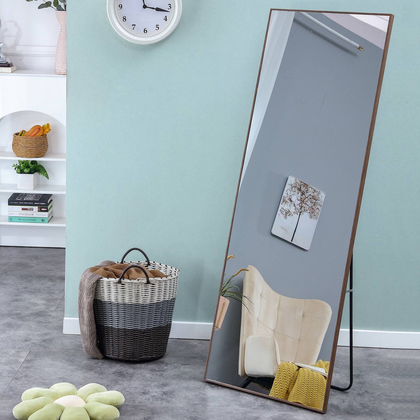 Elegant Full-Length Wood Mirror