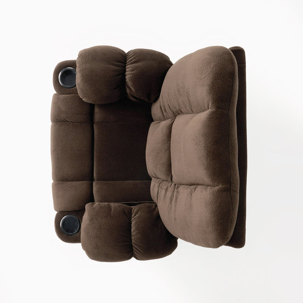 Cozy Chocolate Recliner with Cup Holders