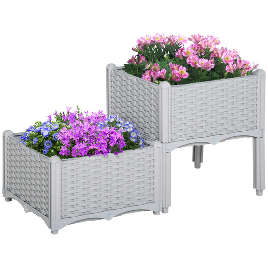 Elevated Self-Watering Garden Planter Set