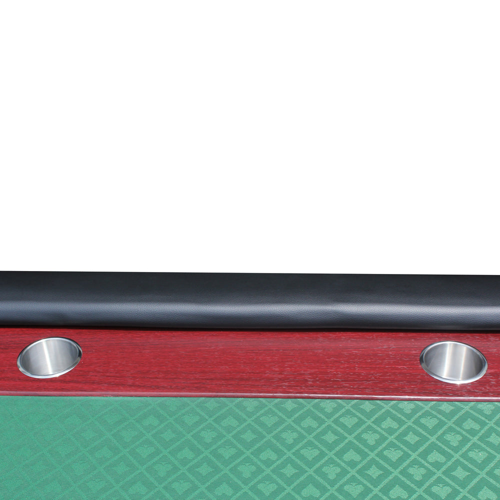 Luna Oval Poker Table - Green with Red Racetrack