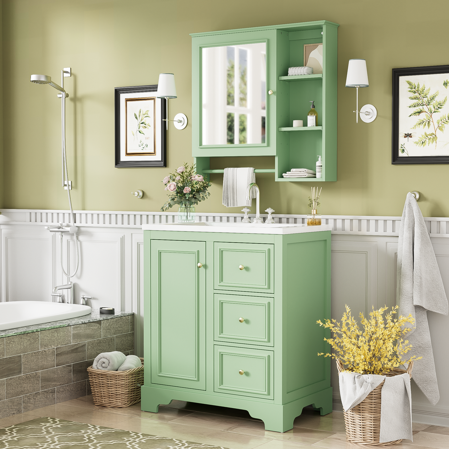 Chic Modern Bathroom Vanity Set with Mirror