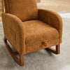 Cozy Glider Rocking Chair with Footrest & Side Pocket - Caramel