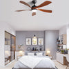 Sleek Black Ceiling Fan with Remote and Dimmable LED Light