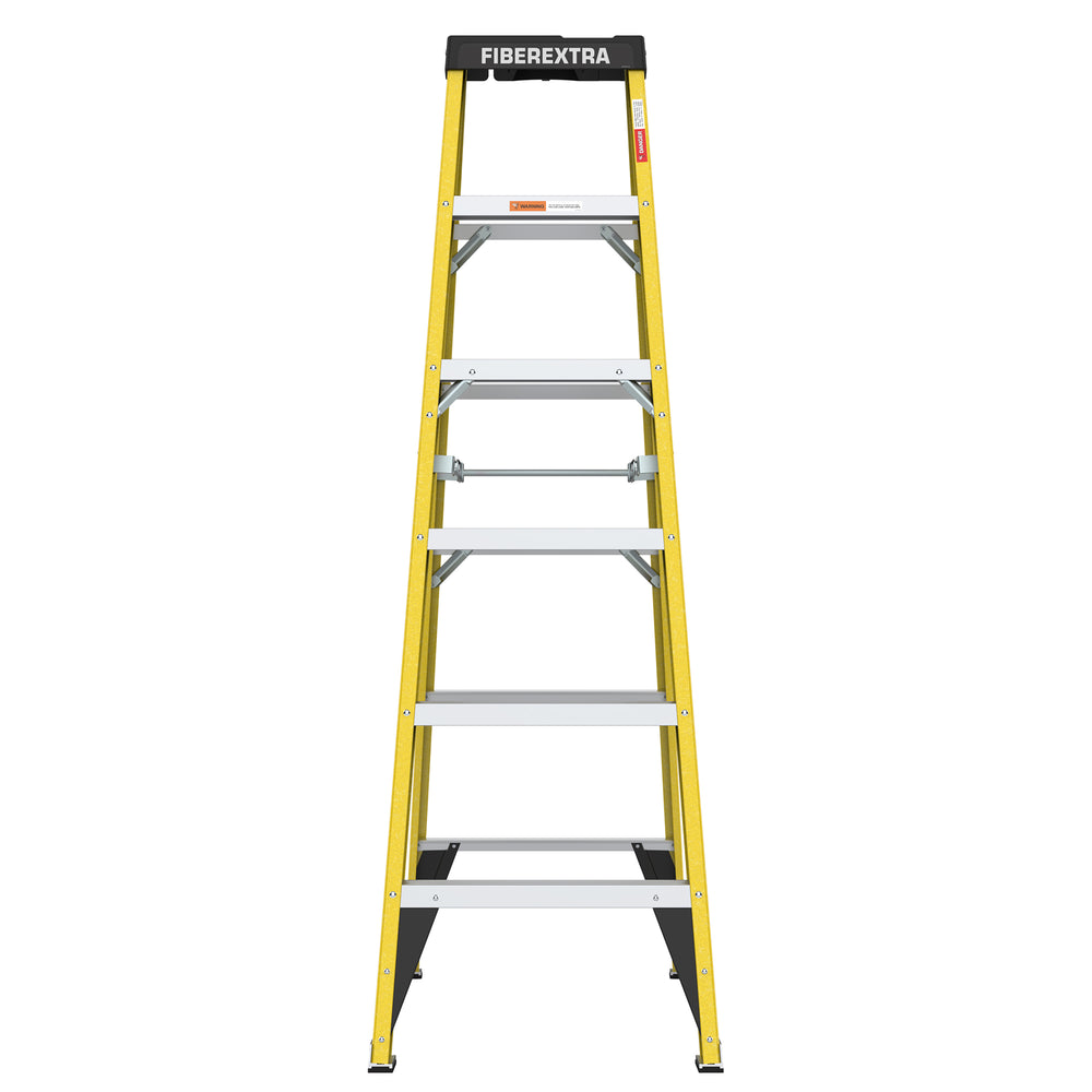 Bright Yellow Fiberglass Step Ladder - Heavy Duty Design