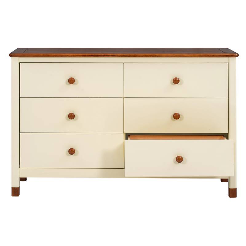 Charming Kids' Storage Dresser in Cream & Walnut
