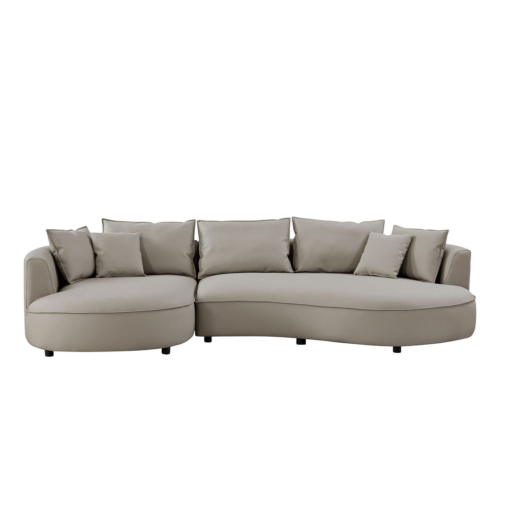 Curved Comfort Sofa in Light Grey