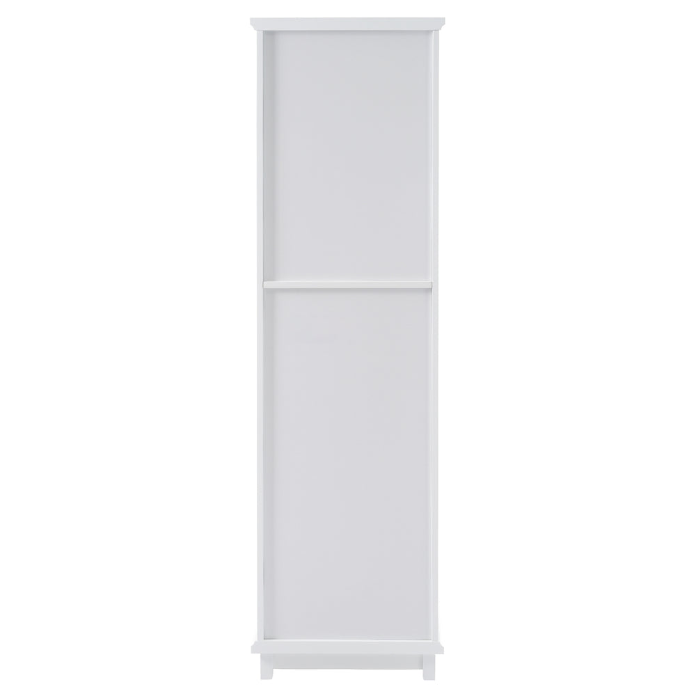 Chic Tall Bathroom Cabinet with Glass Doors & Adjustable Shelves