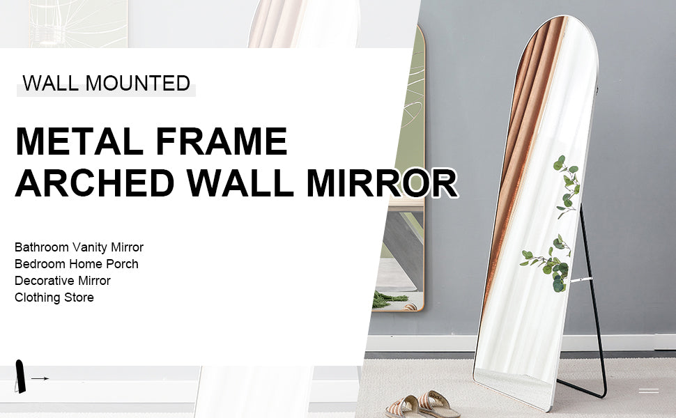 Sleek Silver Arch Wall Mirror