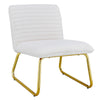 Chic White Armless Sofa Chair with Gold Legs