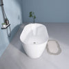 Sleek Modern Oval Soaking Tub with Adjustable Drain