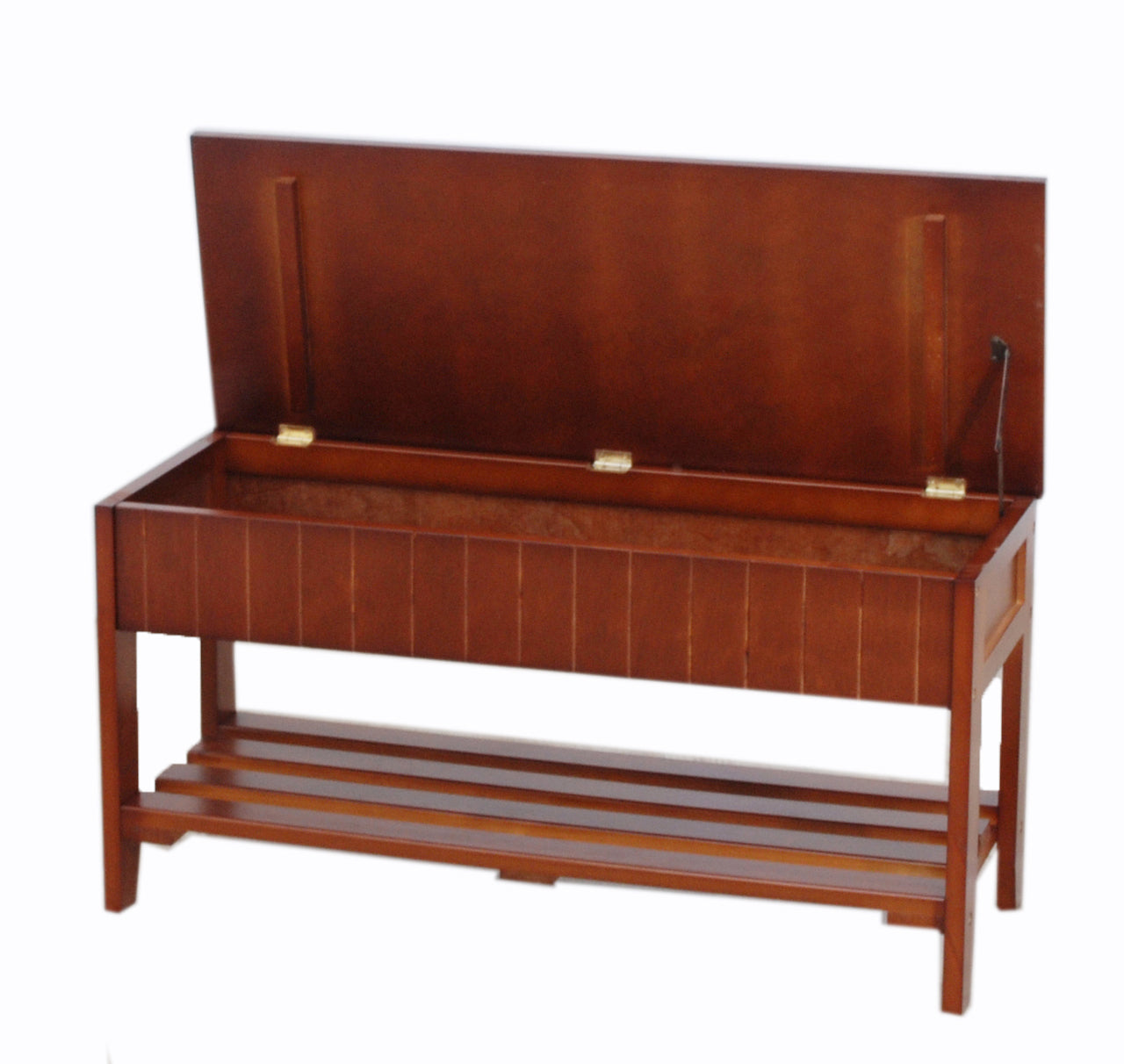 Charming Cherry Wood Shoe Bench with Storage