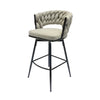 Chic Grey Swivel Bar Stools - Set of 2