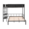 Cozy Metal Bunk Bed with Shelves & Guardrails