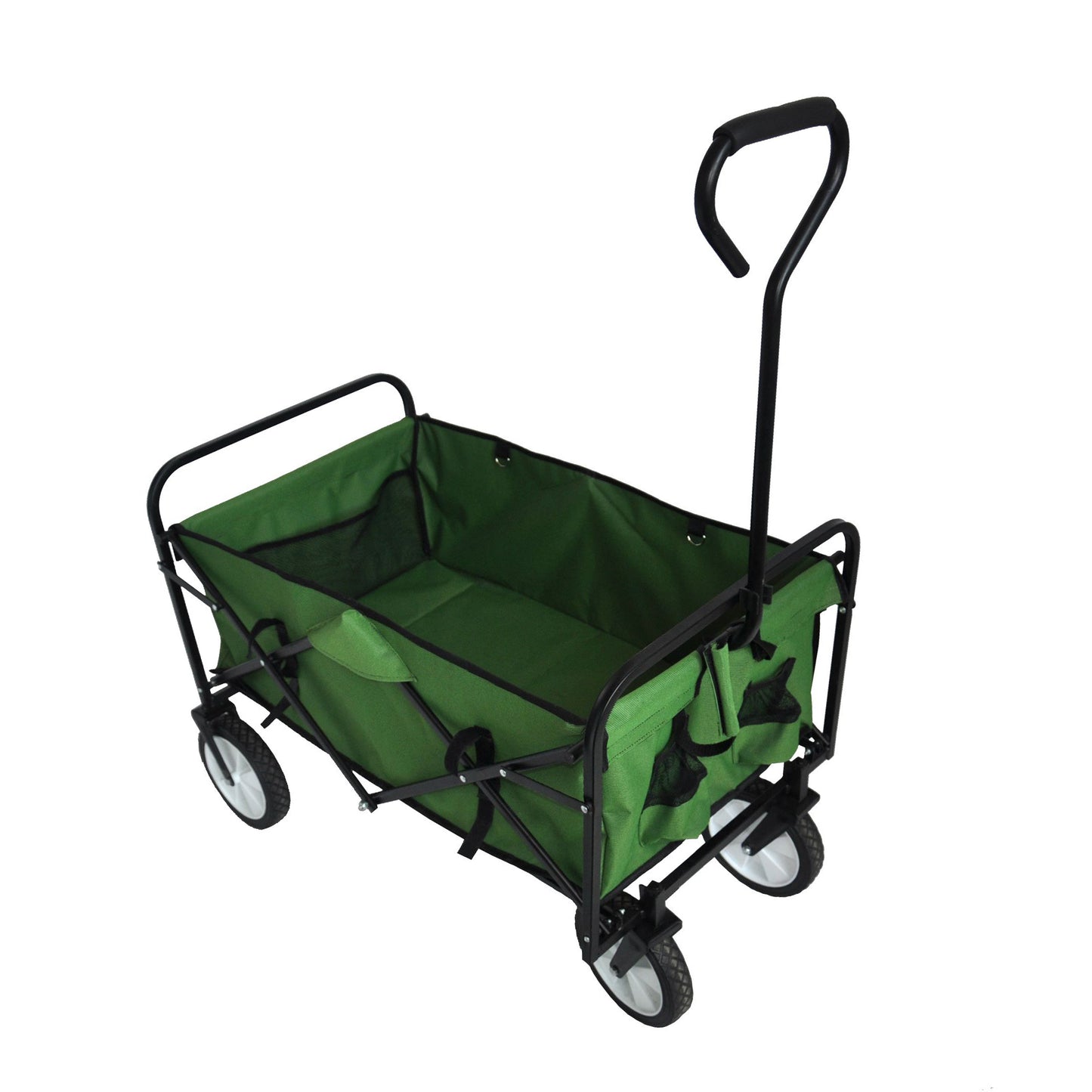 Green Foldable Wagon for Shopping and Beach Fun