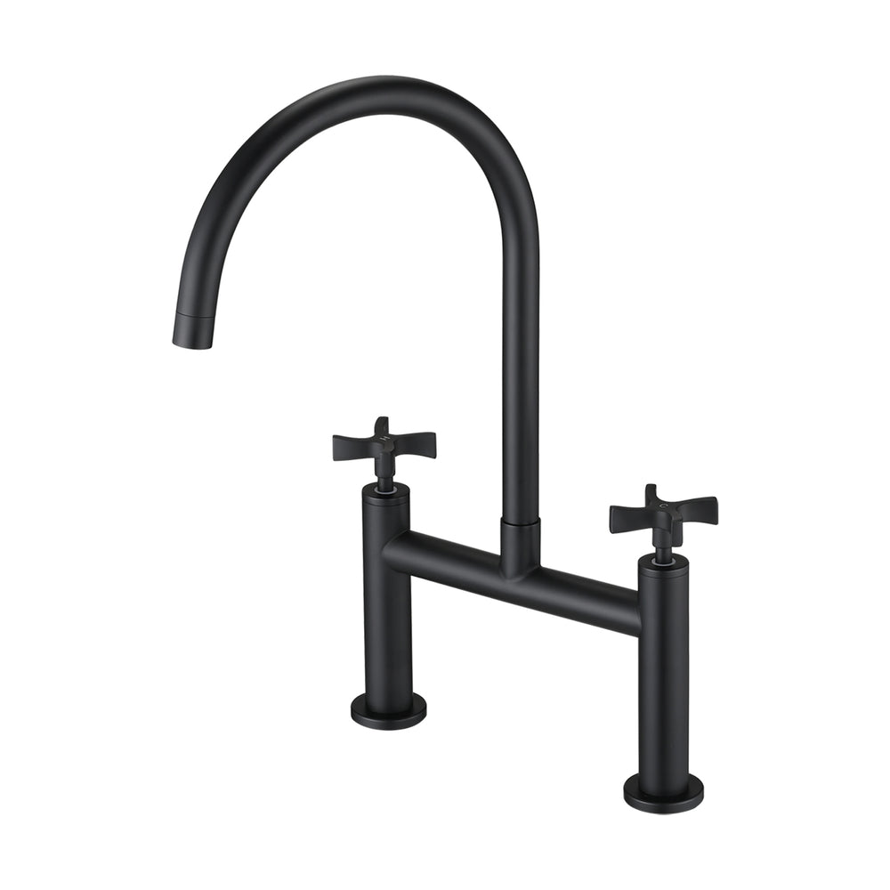 Sleek Stainless Steel Bridge Faucet