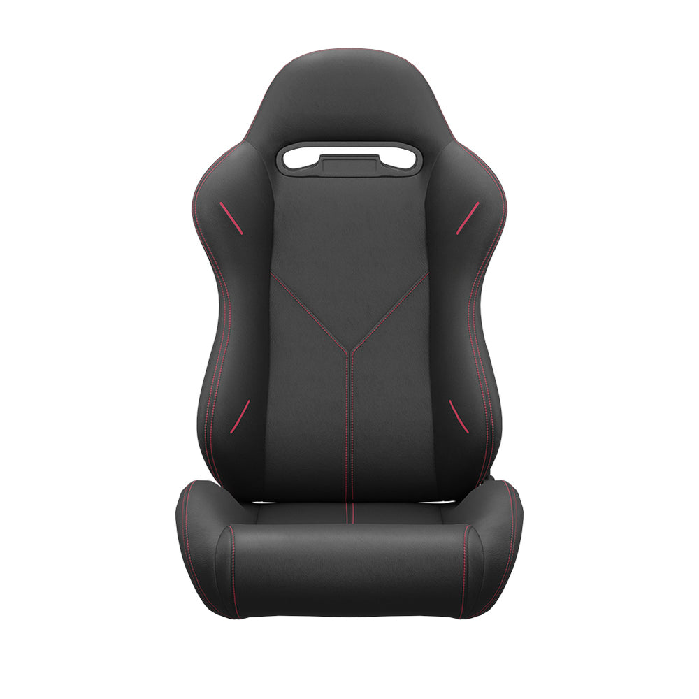 Racing Style Reclinable Bucket Seats with Red Stitching