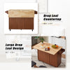 Rolling Retro Kitchen Island with Drop Leaf and Storage