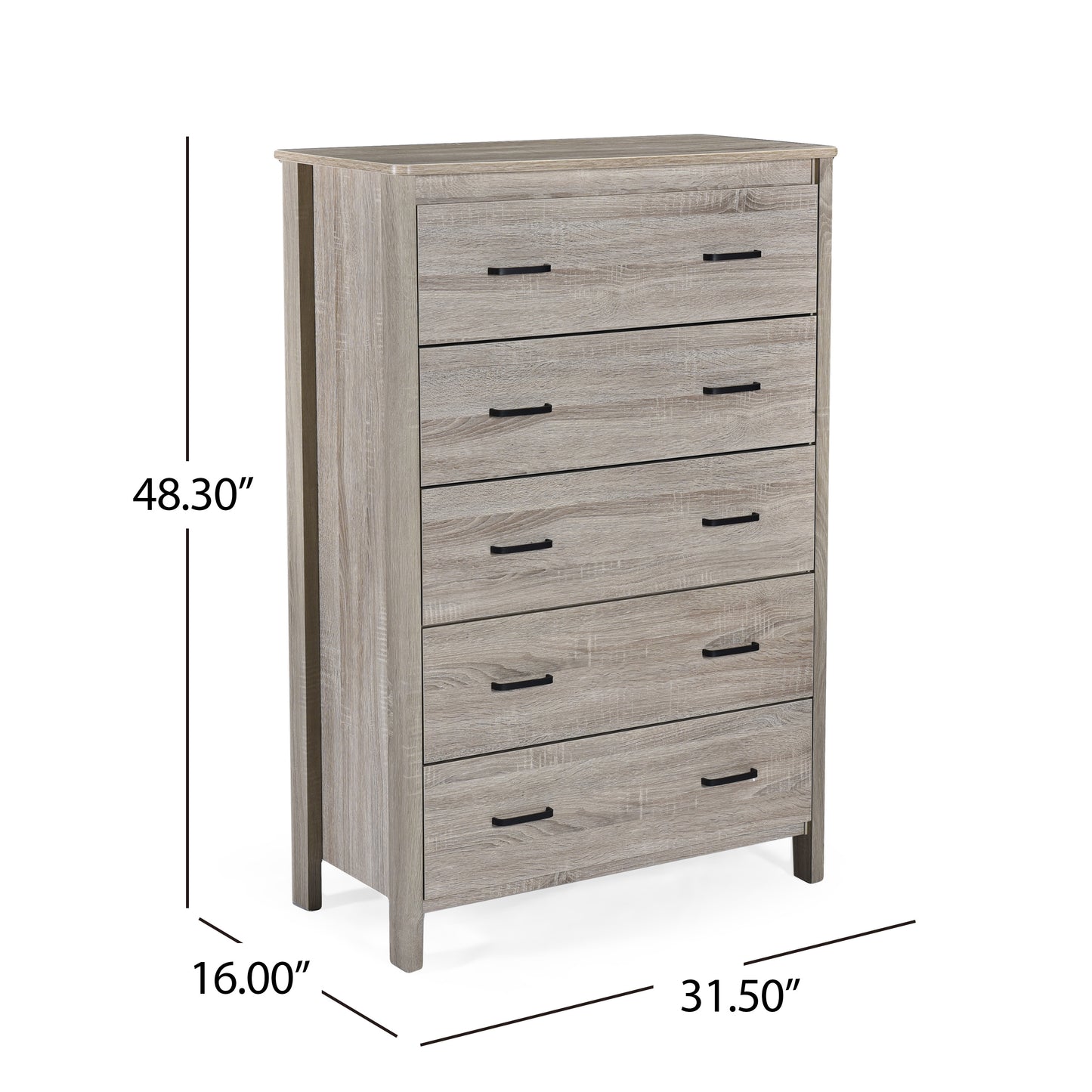 Easy Assemble 5-Drawer Chest