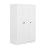 Chic White 3-Door Wardrobe with Shelves