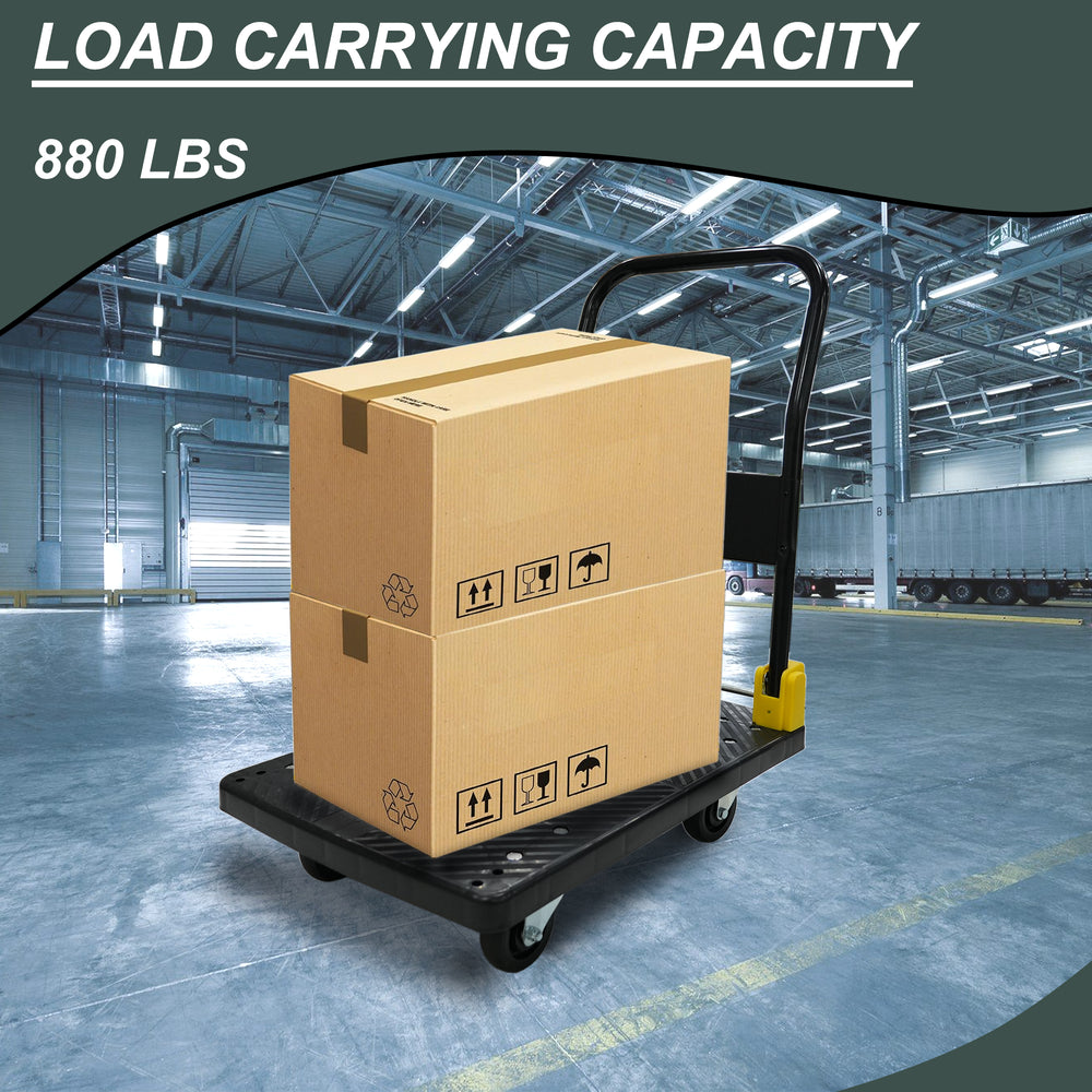 Foldable Heavy-Duty Hand Truck with Swivel Brakes