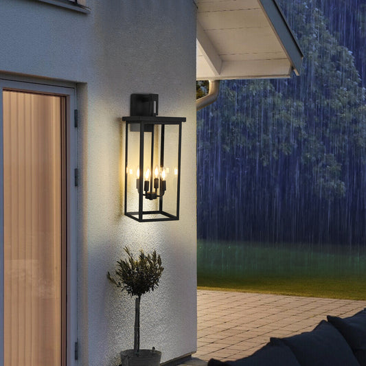 Stylish Black Outdoor 4-Light Wall Sconce