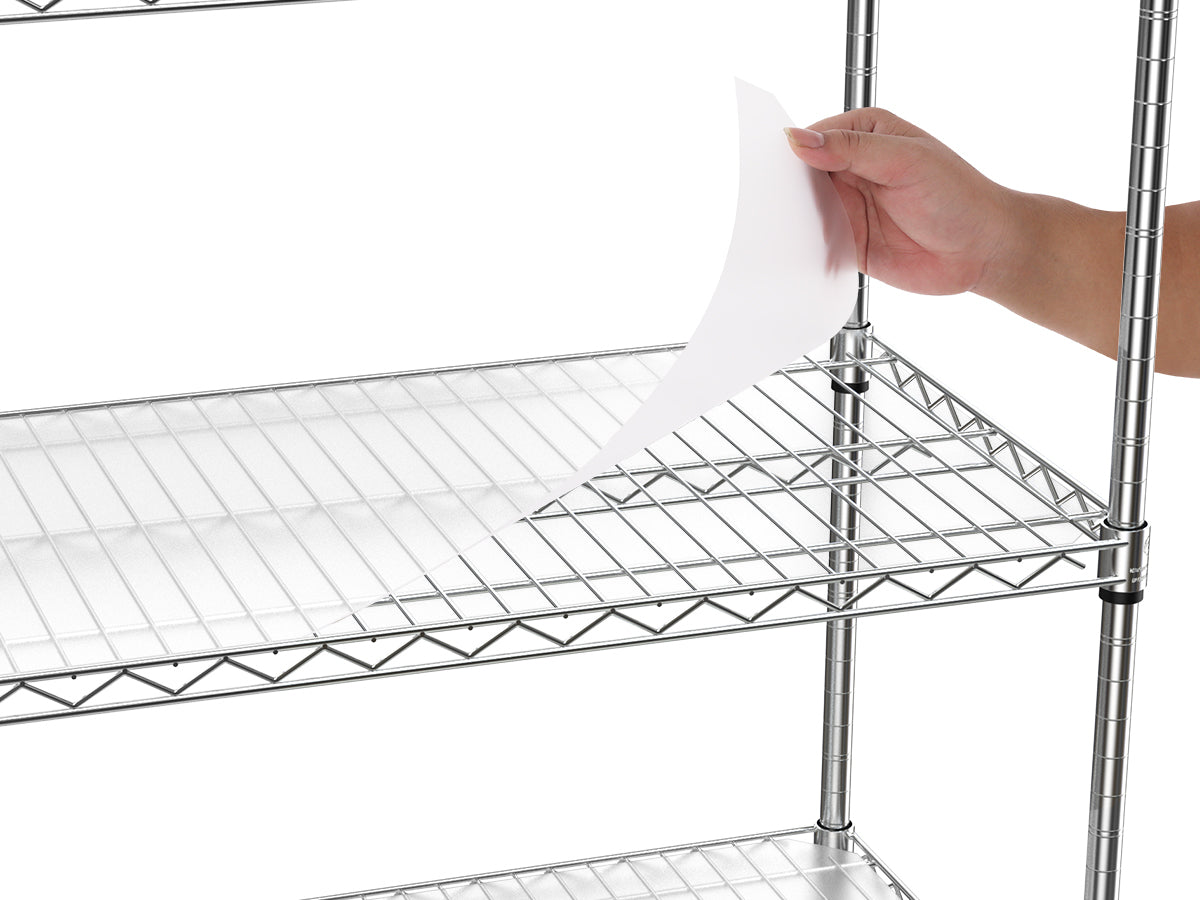 Rolling Chrome Storage Rack - Heavy Duty 6-Tier Wire Shelving