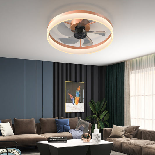 Dimmable Rose Gold Ceiling Fan with LED Lights