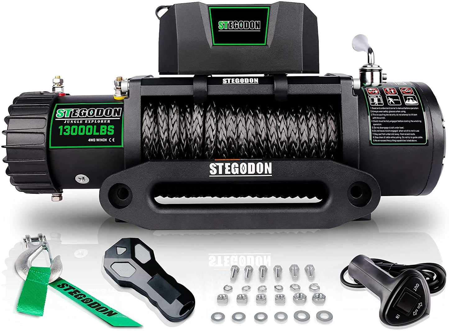 PowerPull Electric Winch with Wireless Control and Synthetic Rope