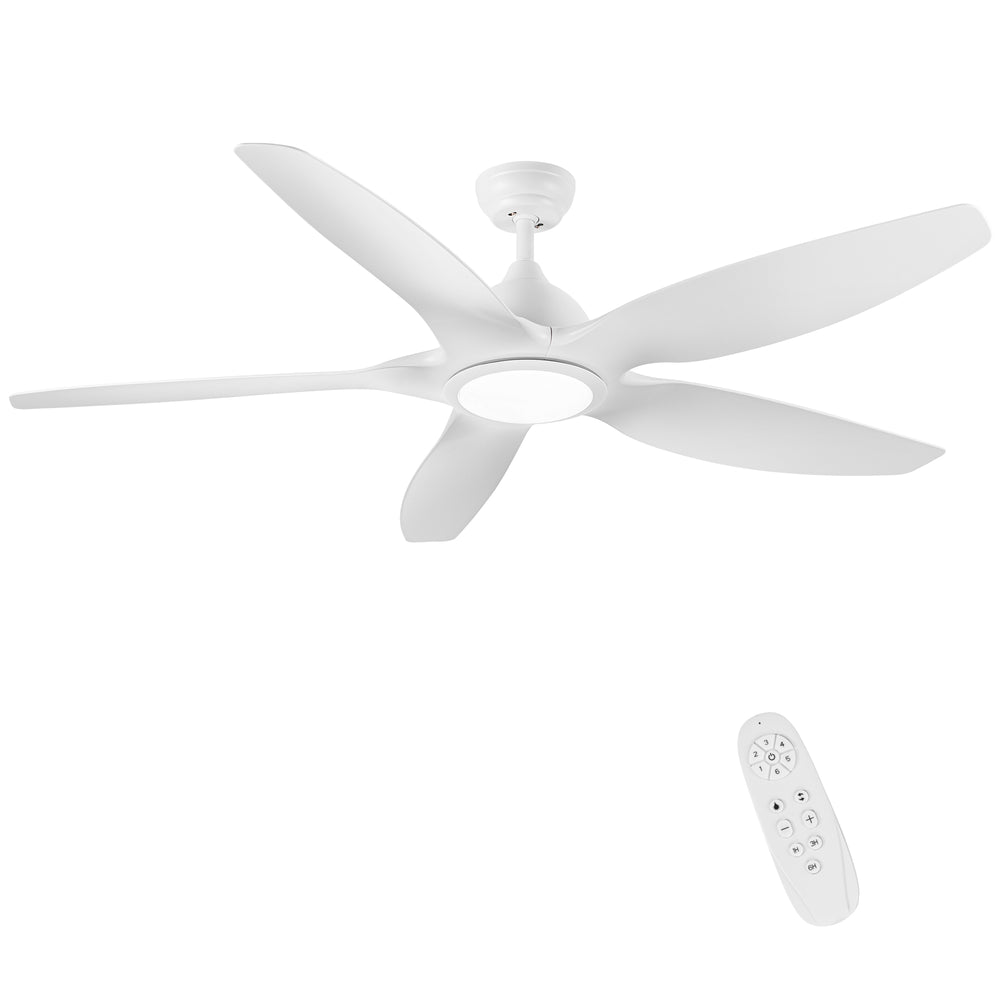 Sleek LED Ceiling Fan with White Blades