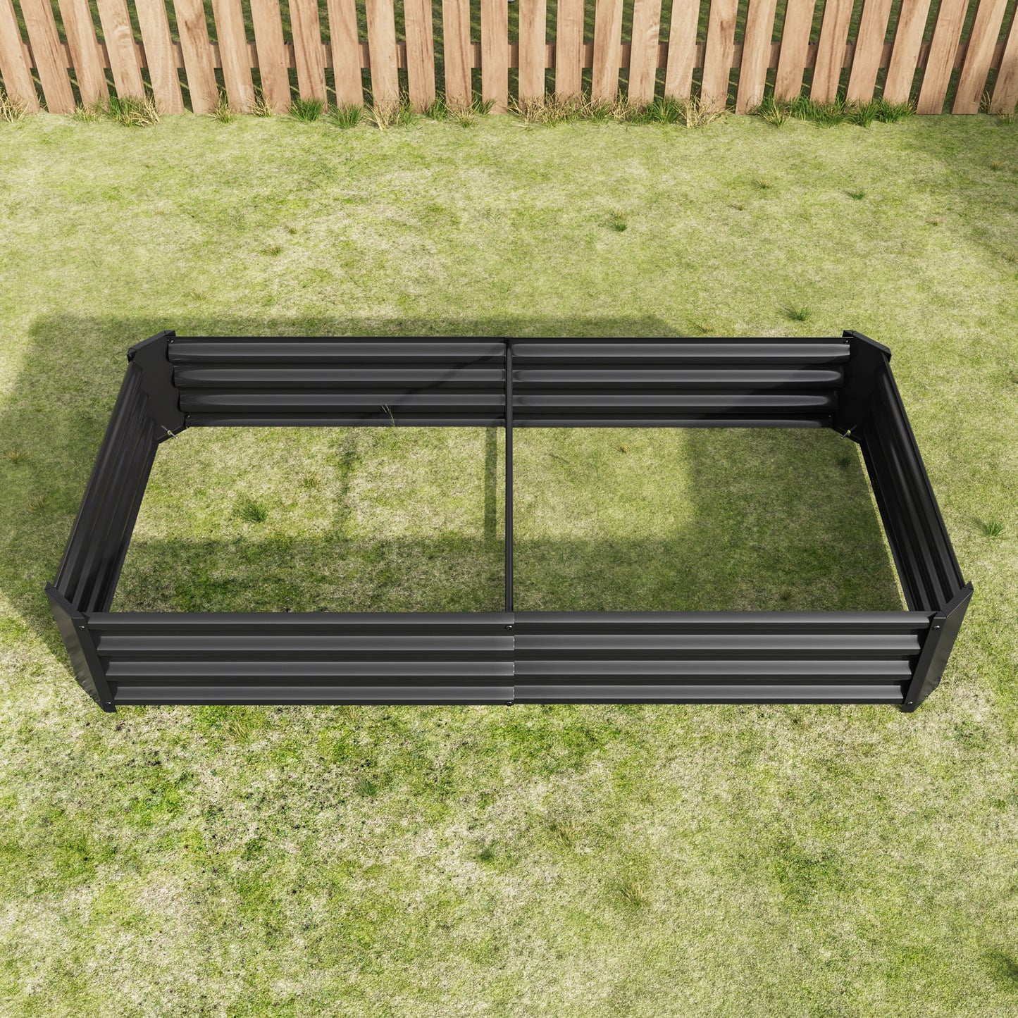 Sleek Black Garden Bed for Beautiful Blooms