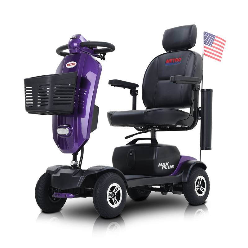 Vibrant Purple Outdoor Scooter with USB Charging & Cup Holders