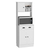 Charming White Pantry Cabinet with Drawer