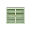 Mint Green Modern Wall Cabinet with Glass Doors